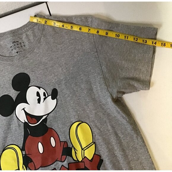 DISNEY- MENS SHORT SLEEVE MICKEY GRAPHIC T-SHIRT GREY 90% COTTON SIZE MEDIUM - Picture 5 of 7